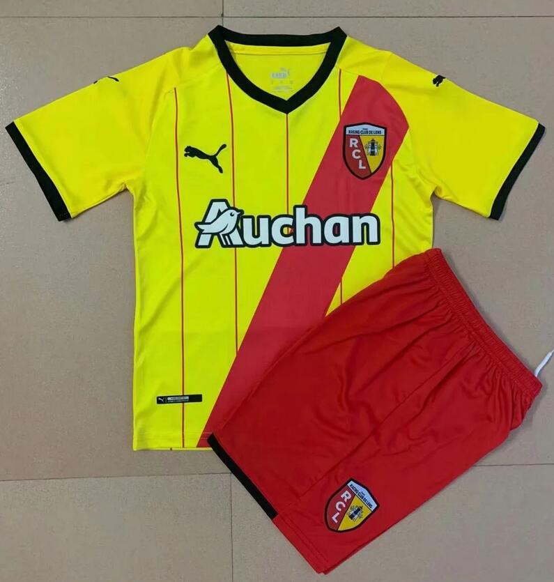 Kids RC Lens 2021/22 Home Soccer Kits Shirt with Shorts